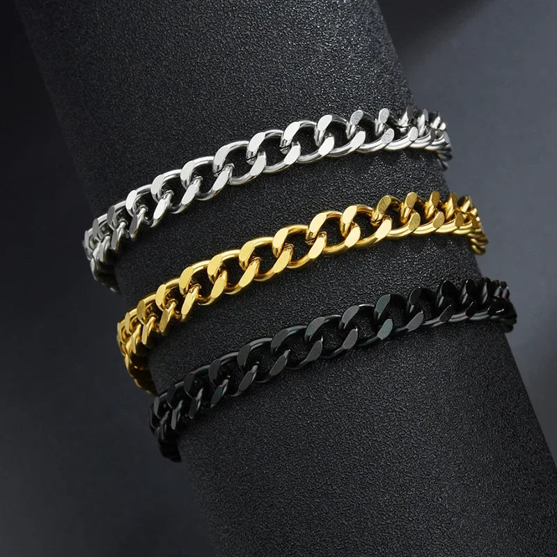 Bracelet Chaîne Cubaine Acier