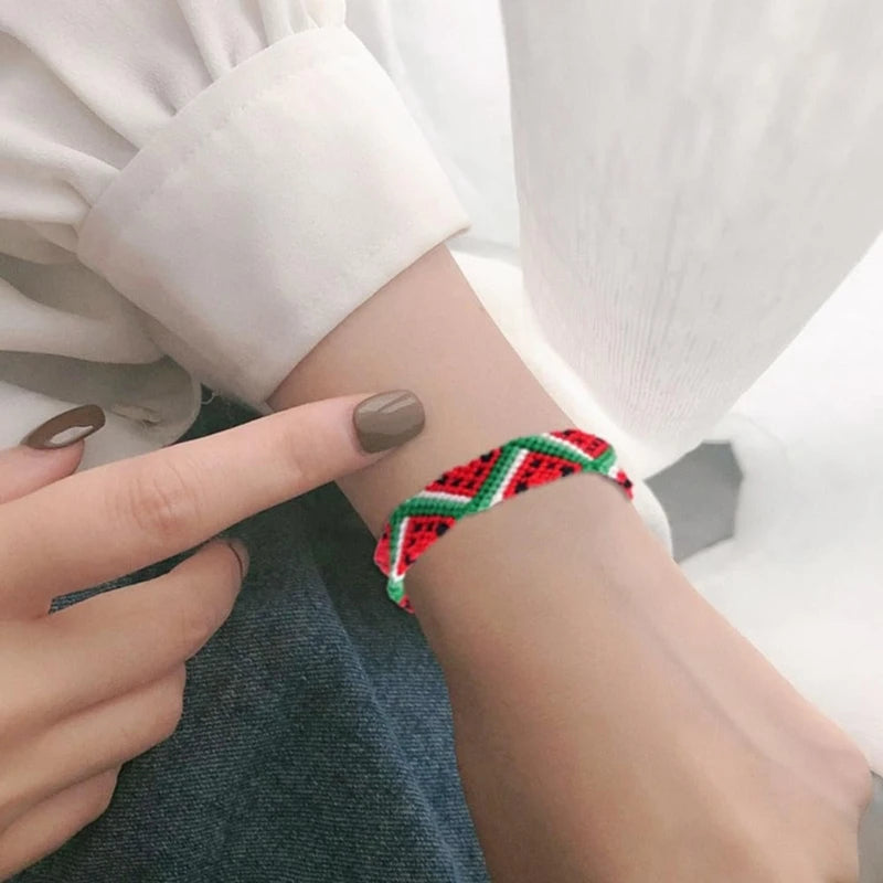 Bracelet Tressé Pastèque