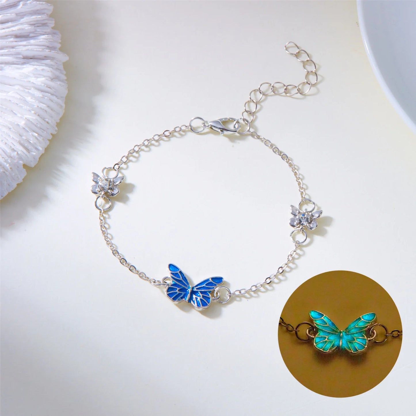 Parure Papillon Lumineux Bleu