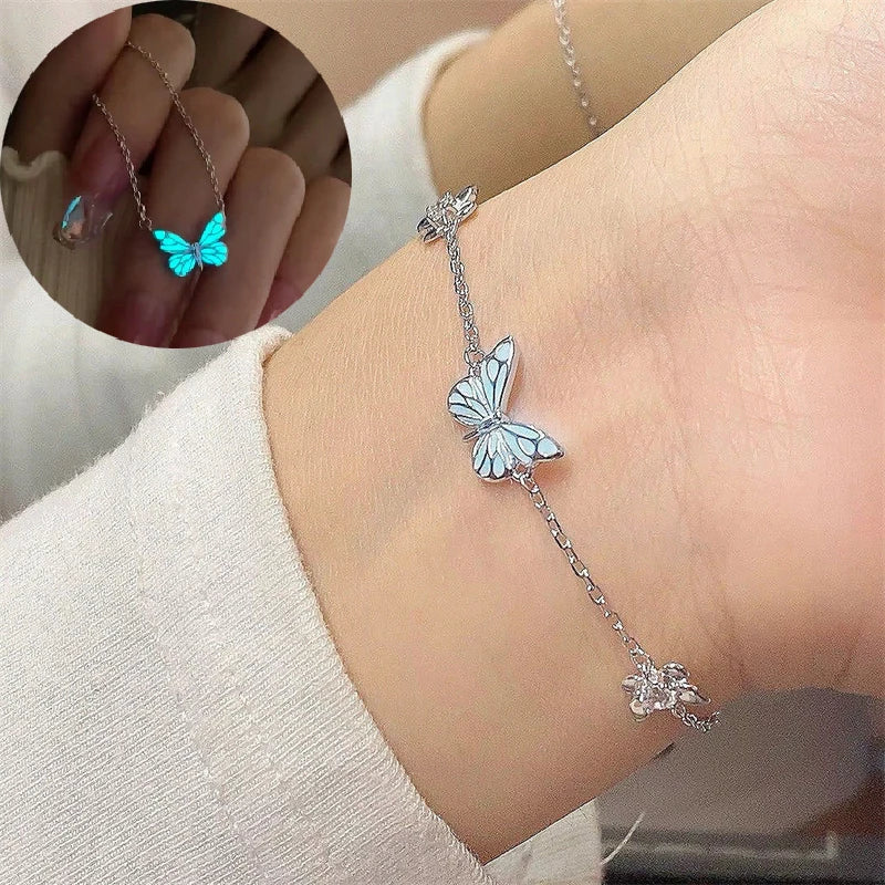 Parure Papillon Lumineux Bleu