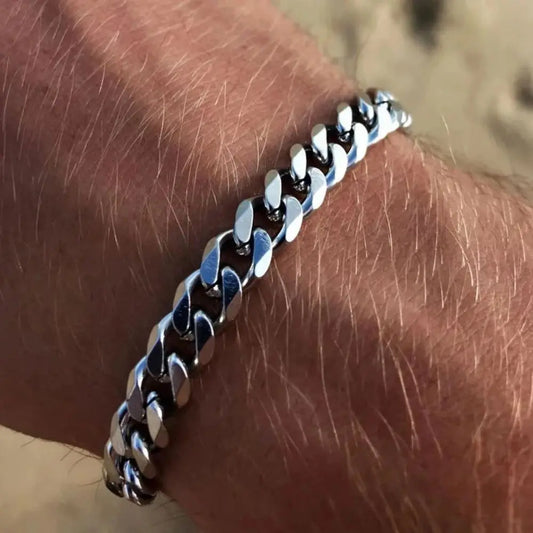 Bracelet Chaîne Cubaine Acier