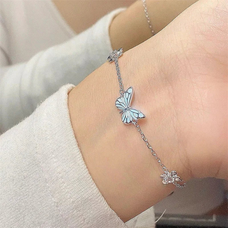 Parure Papillon Lumineux Bleu